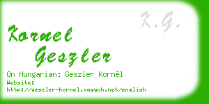 kornel geszler business card