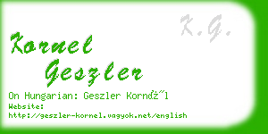 kornel geszler business card